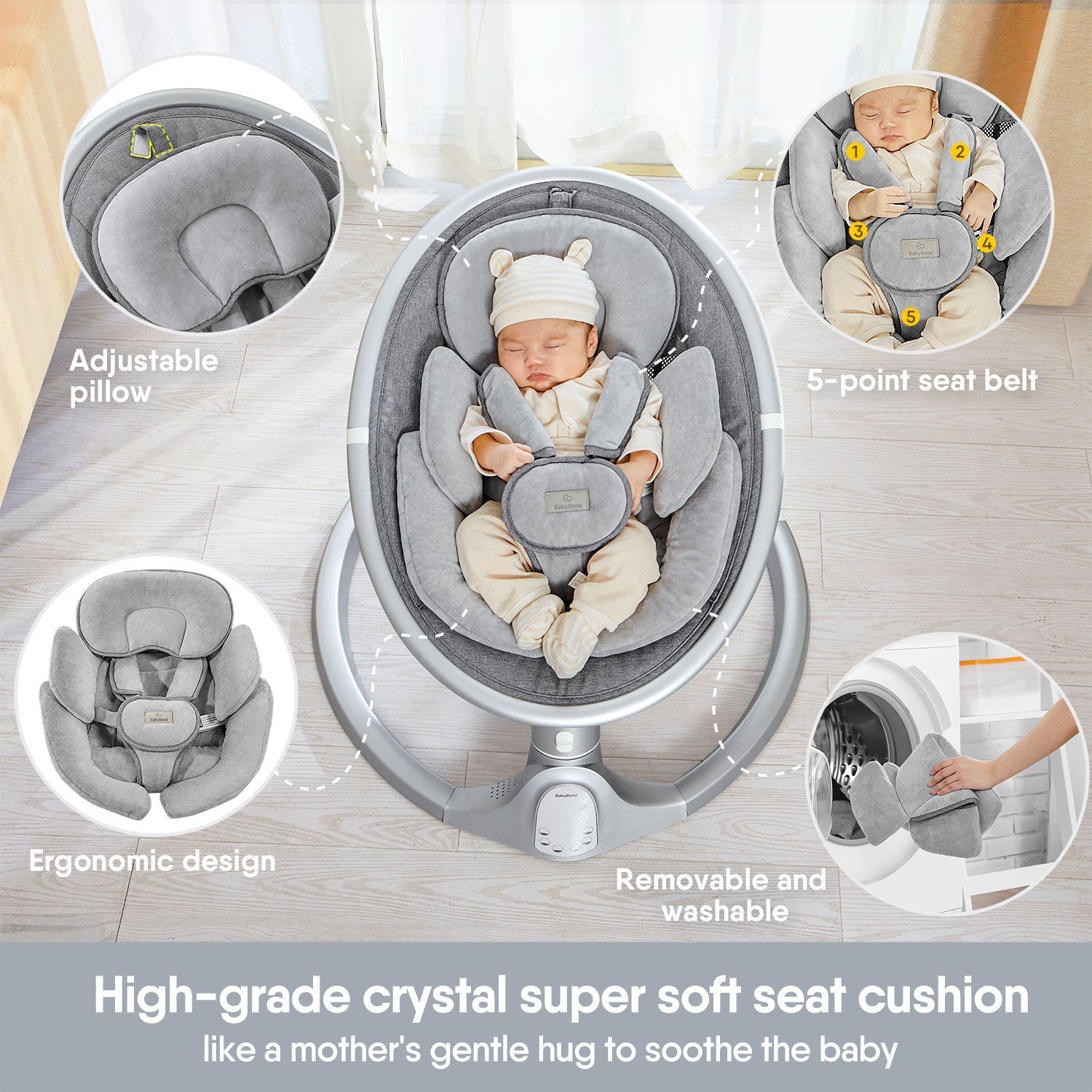 BabyBond Infant Electric Swing Chair for Newborns