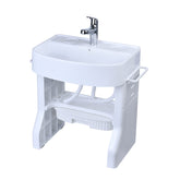 Adjustable Wash Basin Station for Toddlers and Kids - Early Training Plastic Washbasin with Towel Shelf and Simulation Faucet for Self-Care