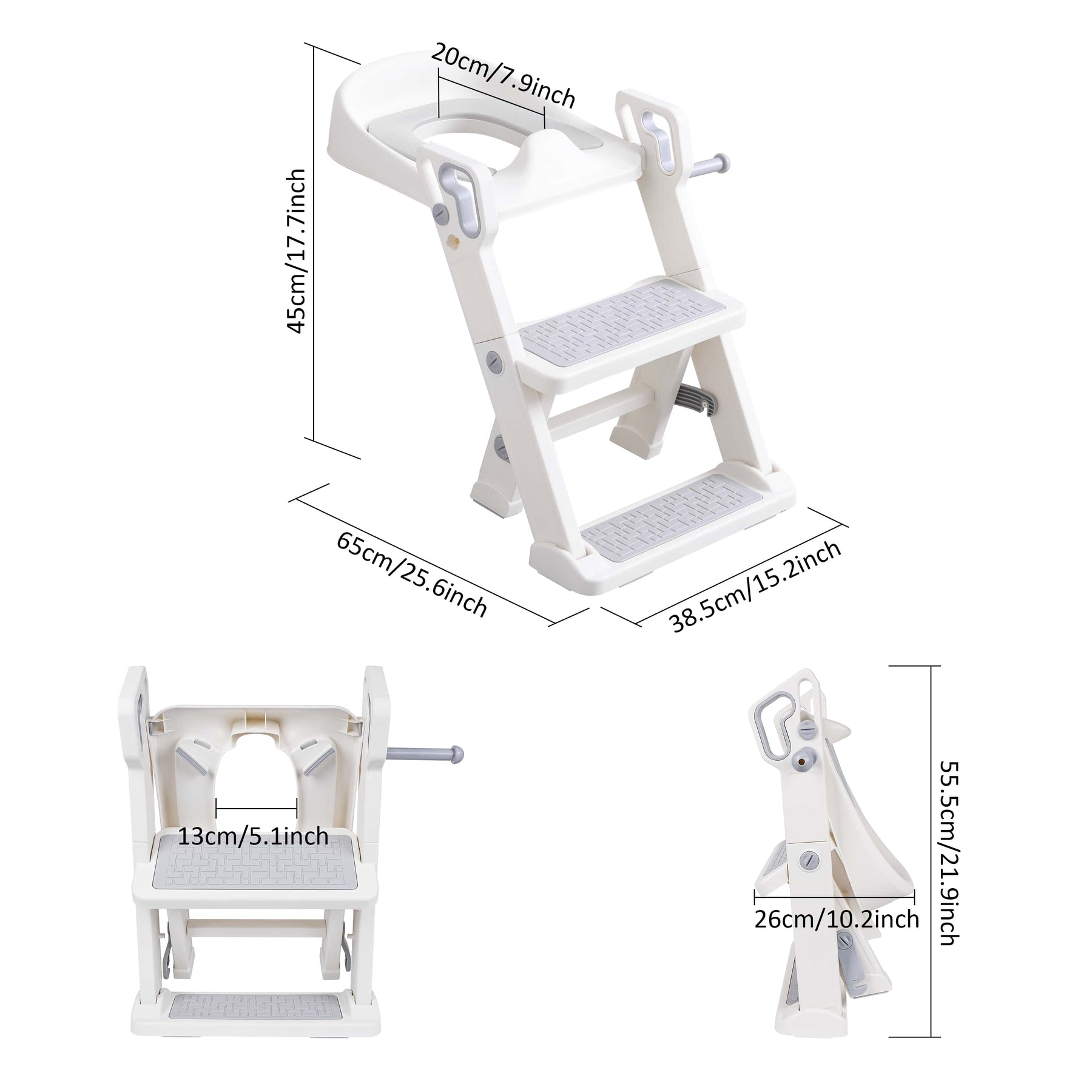 Babybond 2-in 1 Auxiliary toilet Potty Training Seat,Adjustable, Foldable, Stable Ladder & Anti-Slip Pad steps