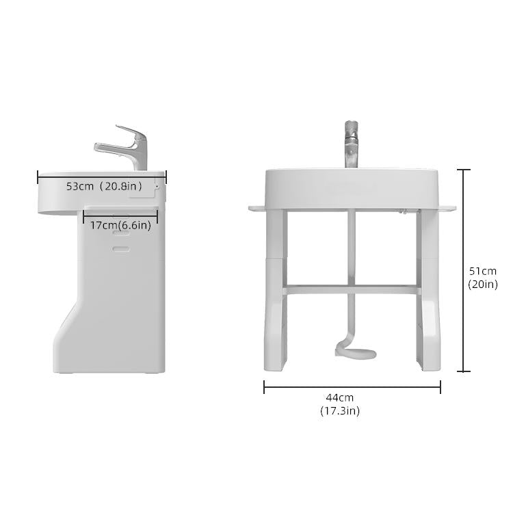 Adjustable Wash Basin Station for Toddlers and Kids - Early Training Plastic Washbasin with Towel Shelf and Simulation Faucet for Self-Care