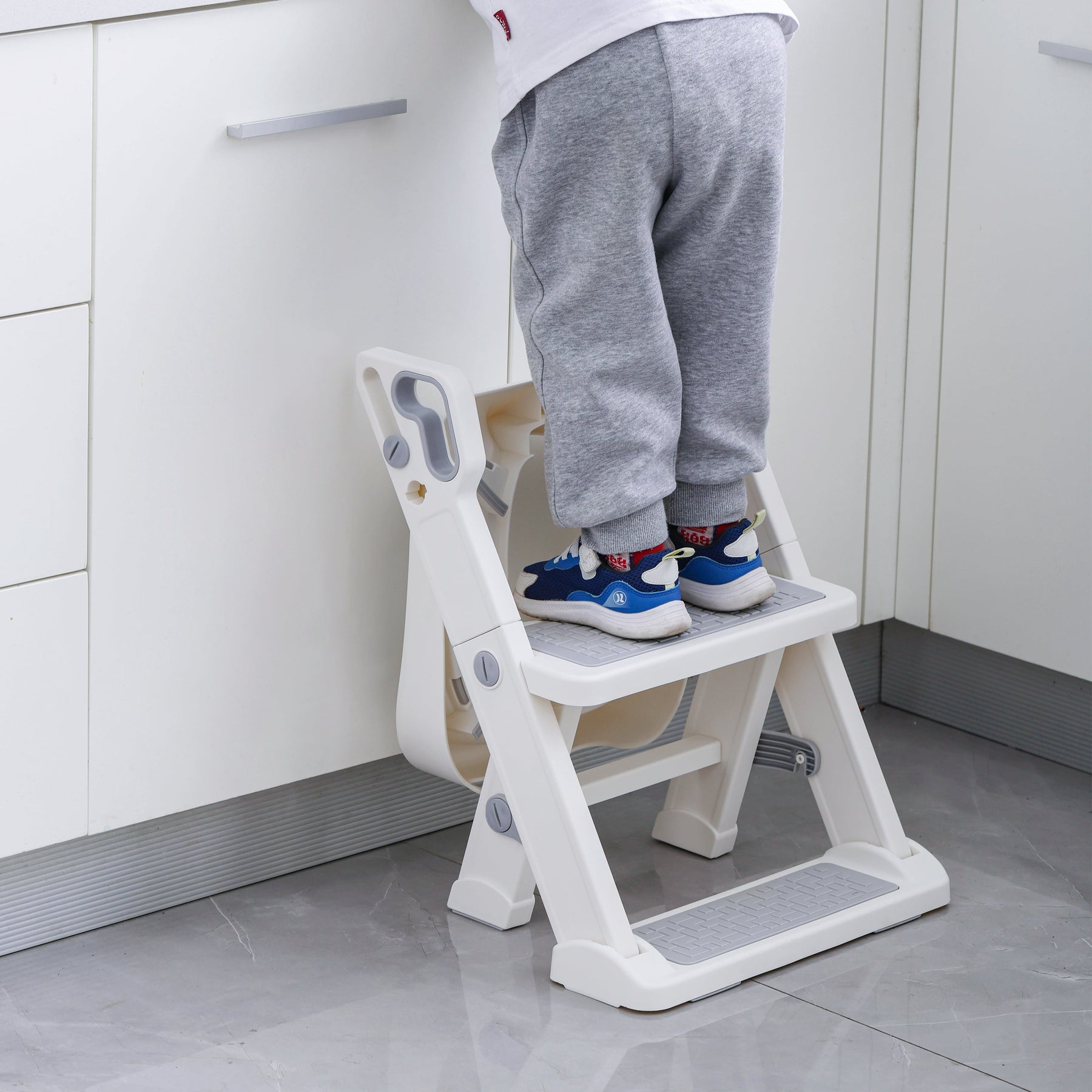 Babybond 2-in 1 Auxiliary toilet Potty Training Seat,Adjustable, Foldable, Stable Ladder & Anti-Slip Pad steps