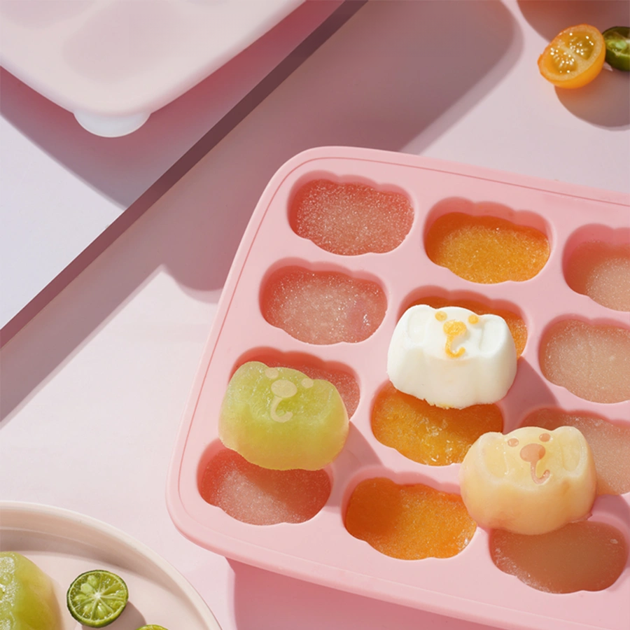 16 compartments baby silicone complementary food box fruit puree baby fresh sealed freezer box children storage box summer ice compartment molds