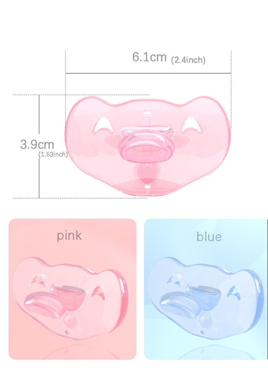 Babybond Anatomical Elephant Silicone Pacifier with Chain, One-Piece Design, Blue, Boilable and BPA-Free